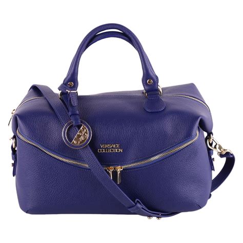 versace collection leather top handle bag